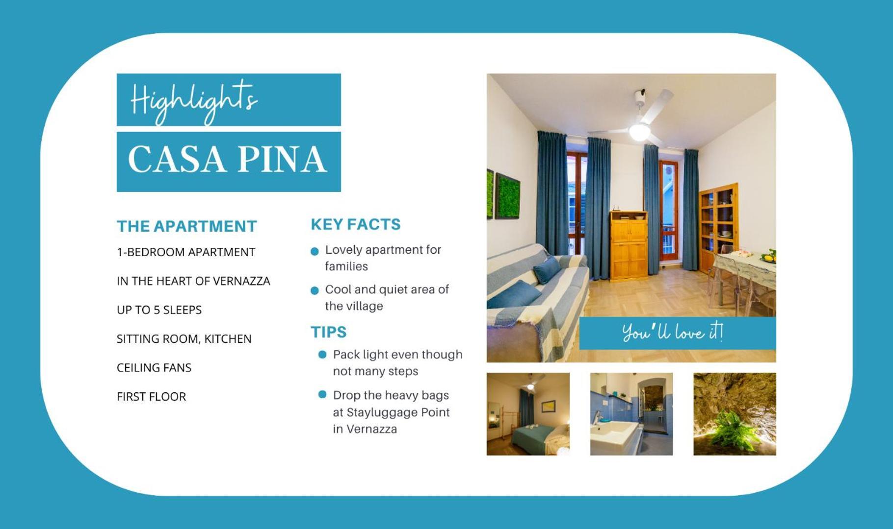 Casa Pina Quiet Apartment Вернацца Екстер'єр фото